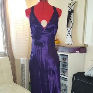 Beautiful Deep Purple Mermaid Satin Gown